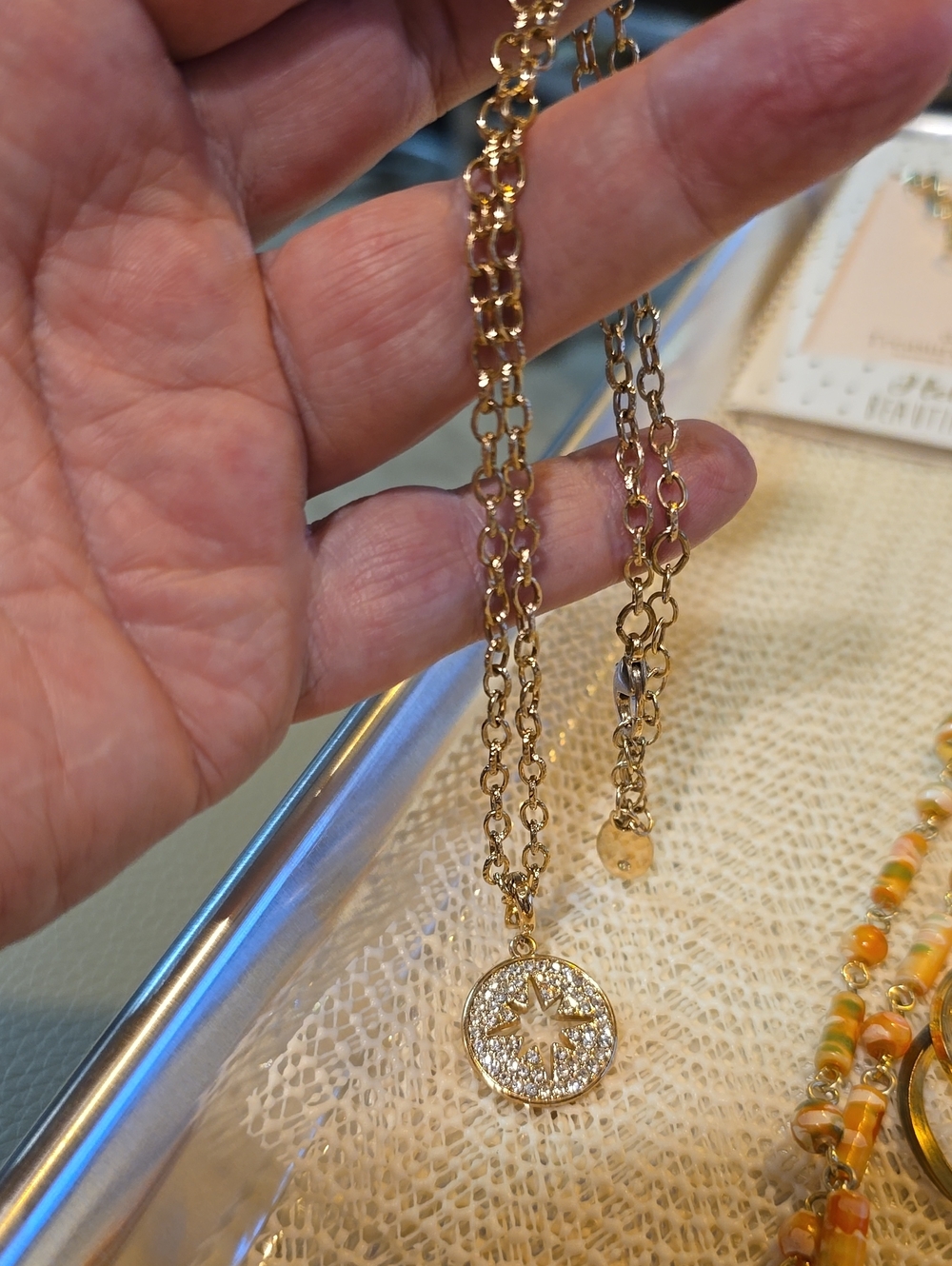 Time Tru Gold Starburst Pendant Necklace - Women's Jewelry